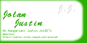 jolan justin business card